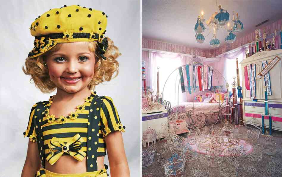 Jasmine prefers to be called by her nickname, Jazzy. She lives in a big house in Kentucky with her parents and three brothers. Her bedroom is full of crowns and sashes, which she has won in child pageants. Only 4 years old, she has already been entered in more than 100 of these competitions.