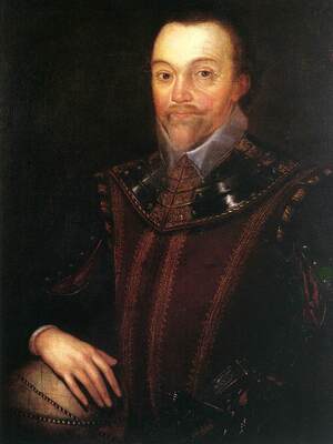 Sir Francis Drake, seen here in a painting by Marcus Gheeraerts the Younger, became the first British explorer to make contact with Native Americans. Sir Francis Drake, seen here in a painting by Marcus Gheeraerts the Younger, became the first British explorer to make contact with Native Americans.