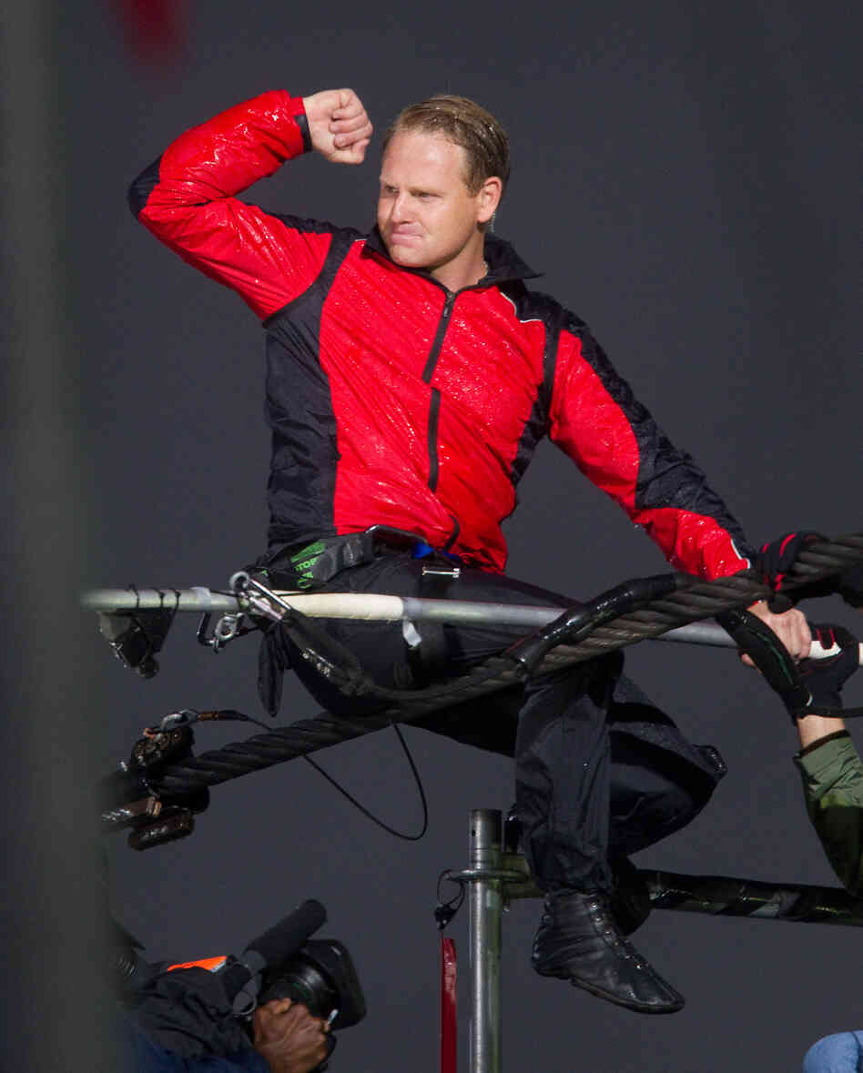Wallenda crossed Niagara Falls in under 30 minutes on a 2-inch-thick wire. Wallenda crossed Niagara Falls in under 30 minutes on a 2-inch-thick wire.