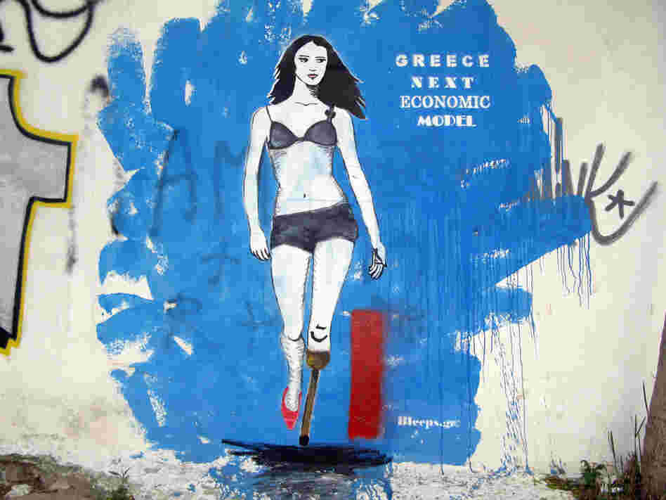 Street art by Bleeps.gr are allegories of the effects of the economic crisis on ordinary Greeks.
