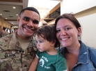 Sgt. Michael Clark and his fiancee, Kaitlin Forant, hold their son, Michael Clark Jr. It took time for the 18-month-old to recognize his father after Clark's deployment. Sgt. Michael Clark and his fiancee, Kaitlin Forant, hold their son, Michael Clark Jr. It took time for the 18-month-old to recognize his father after Clark's deployment.