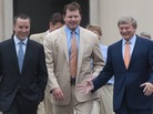 Former pitcher Roger Clemens, center, and his attorneys Rusty Hardin, right, and Michael Attanasio arrive on the courthouse steps after Clemens was found not guilty on all charges in his perjury trial at U.S. District Court in Washington, D.C., on Monday. Former pitcher Roger Clemens, center, and his attorneys Rusty Hardin, right, and Michael Attanasio arrive on the courthouse steps after Clemens was found not guilty on all charges in his perjury trial at U.S. District Court in Washington, D.C., on Monday.