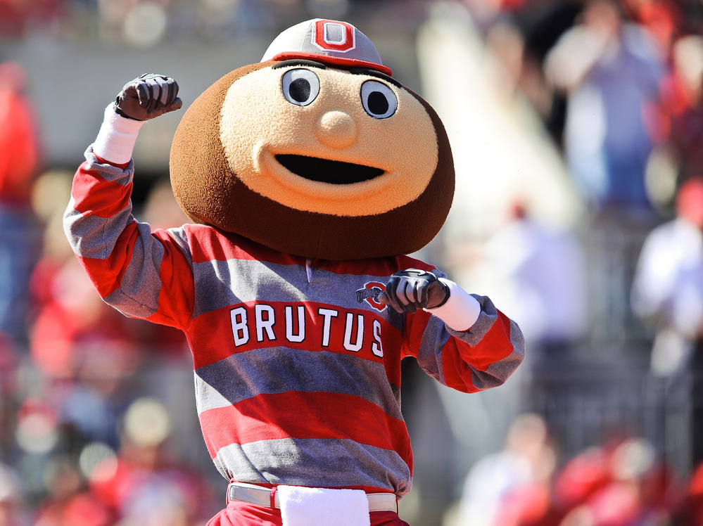 Brutus Buckeye, the Ohio State mascot. Does he know?