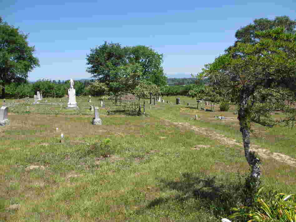 Some of the oldest headstones at the Gilliam Cemetery were broken and buried by two factors: the 1906 earthquake that also hit nearby San Francisco, and plant and animal life that mounded dirt over broken stones.