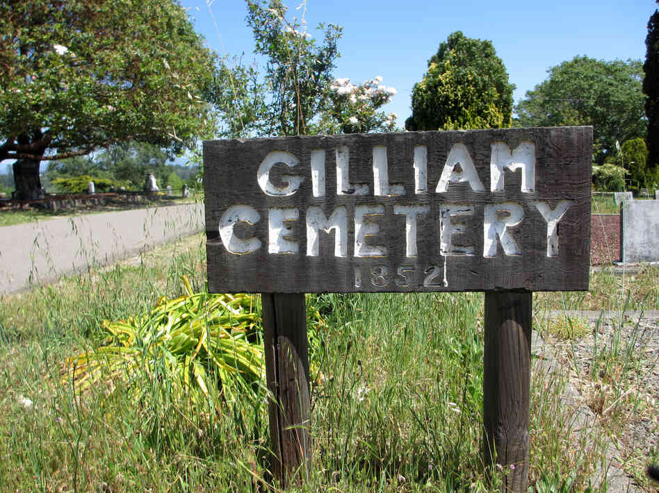 The Gilliam Cemetery, near Sebastopol, Calif., received its first grave in 1852. Many of its older headstones have disappeared over the years.