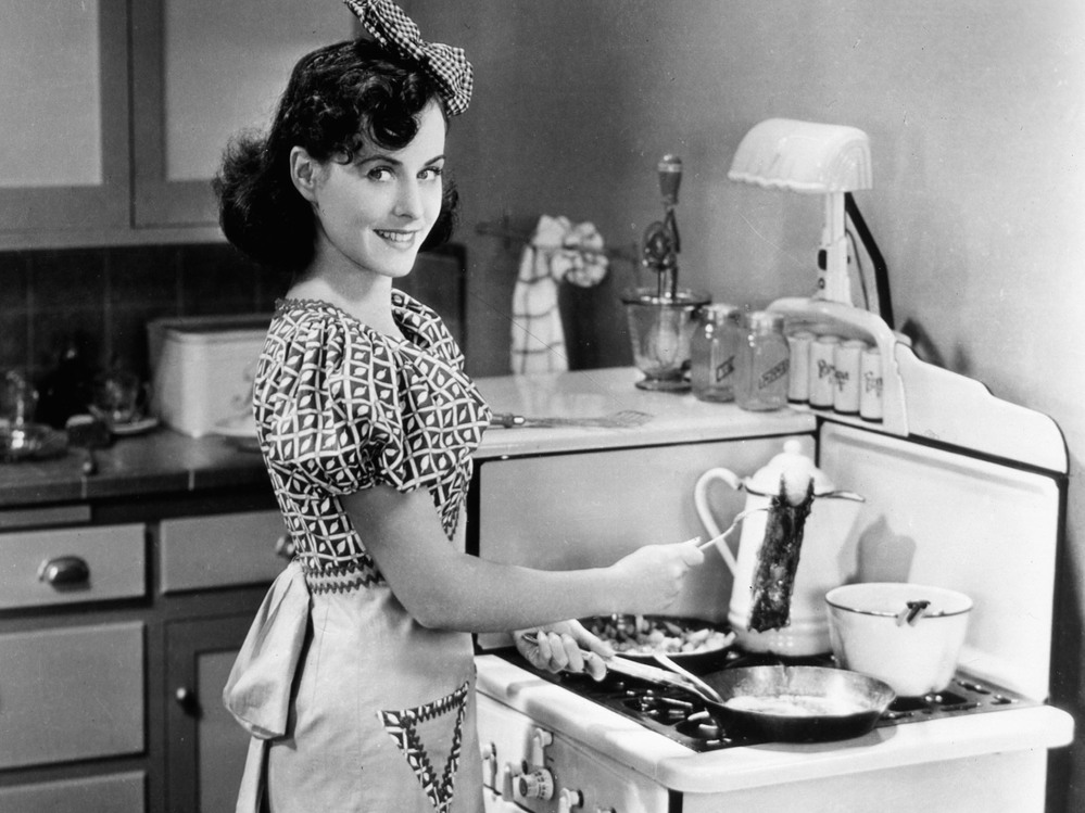 Paulette Goddard in the Tramp's (Charlie Chaplin) dream of a middle-class life in Modern Times.