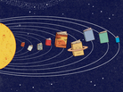 Illustration: Solar system of books Illustration: Solar system of books