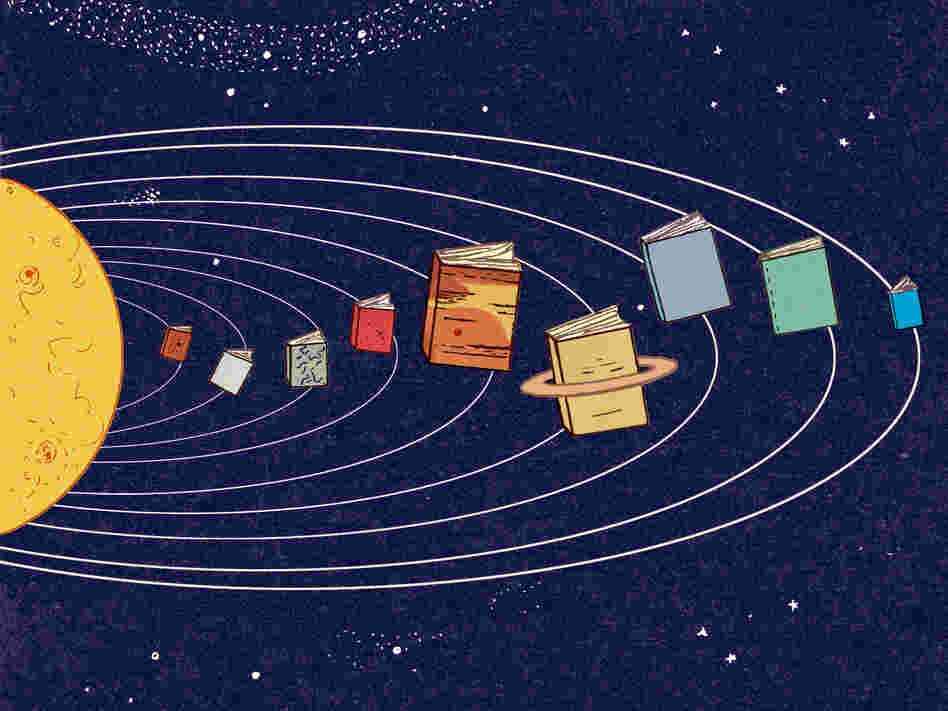 Illustration: Solar system of books Illustration: Solar system of books