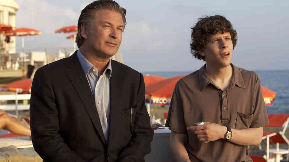 In Woody Allen's latest, John (Alec Baldwin, left) begins to live vicariously through complications in Jack's (Jesse Eisenberg) love life. In Woody Allen's latest, John (Alec Baldwin, left) begins to live vicariously through complications in Jack's (Jesse Eisenberg) love life.