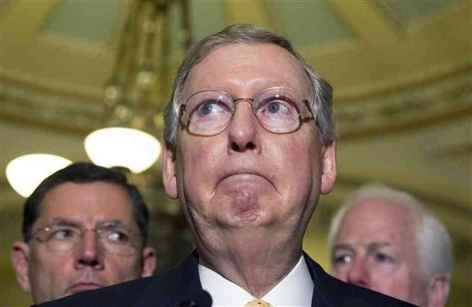 Senate Minority Leader Sen. Mitch McConnell, R-Ky., speaks to the media on Capitol Hill on Tuesday. Senate Minority Leader Sen. Mitch McConnell, R-Ky., speaks to the media on Capitol Hill on Tuesday.