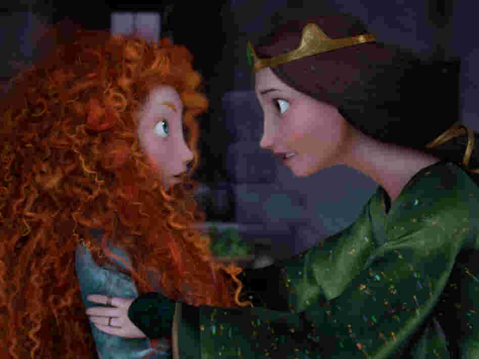 Merida and her mother, Queen Elinor, spar over their very different ideas about what most becomes a princess.