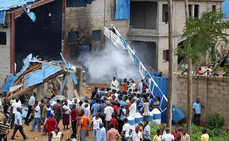 One of the three churches bombed on Sunday in northern Nigeria by Boko Haram, triggering reprisal killings.