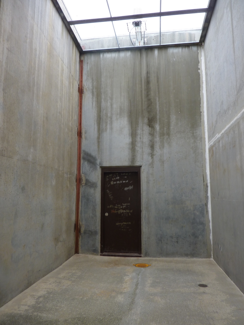 An exercise area for inmates in solitary confinement in California's Pelican Bay prison. Inmates are allowed to leave their windowless cells for 2 1/2 hours daily to exercise and bathe.
