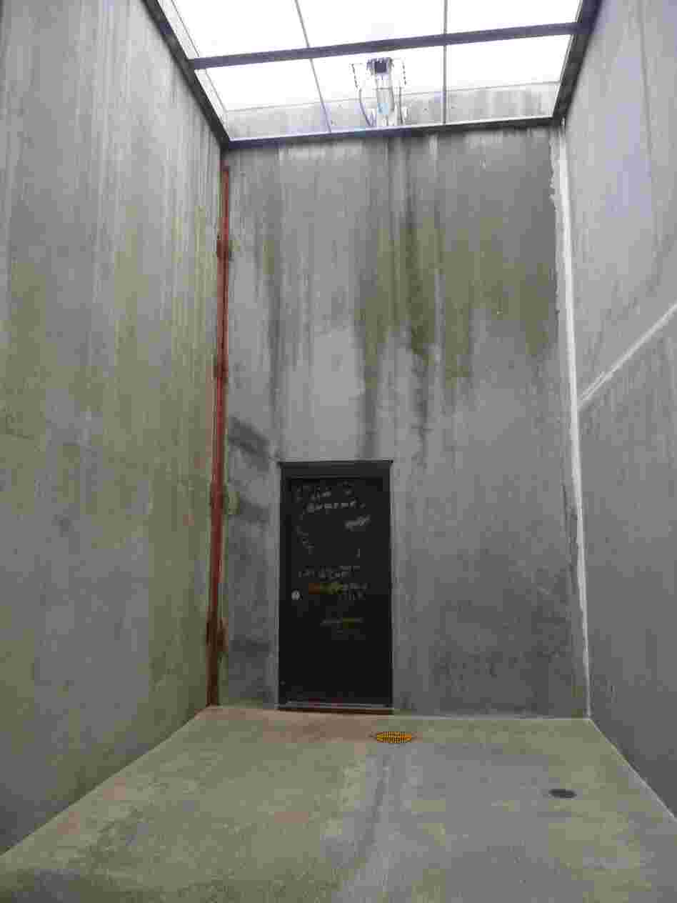 An exercise area for inmates in solitary confinement in California's Pelican Bay prison. Inmates are allowed to leave their windowless cells for 2 1/2 hours daily to exercise and bathe.