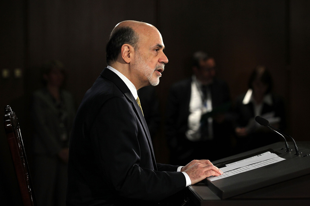 Federal Reserve Board Chairman Ben Bernanke speaks during a news conference on Wednesday in Washington, DC.