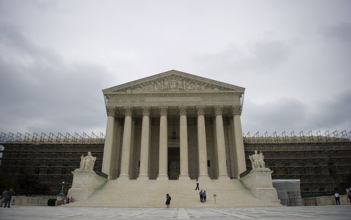 The U.S. Supreme Court is seen in Washington, DC on June 18.