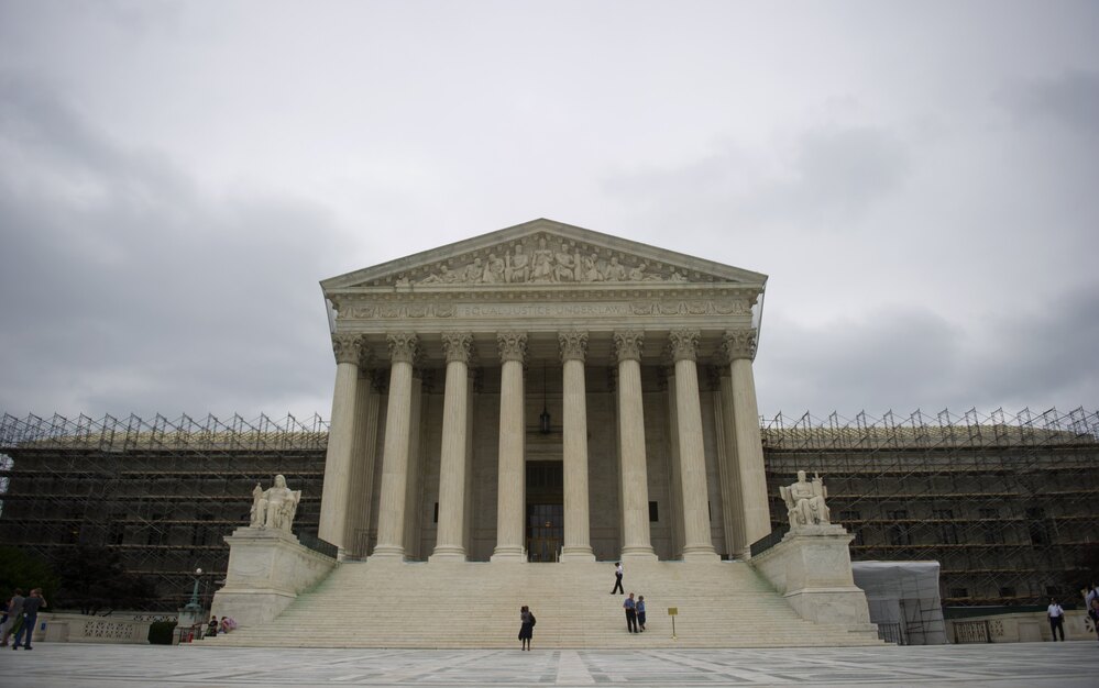 The U.S. Supreme Court is seen in Washington, DC on June 18.