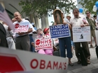 Protesters attend the, 'Stand Up for Religious Freedom Rally' in front of the United States Courthouse on June 8 in Miami, Fla. The Affordable Care Act has drawn criticism not only for its costs, but also for a mandate that would require insurance companies of religious institutions to cover contraceptives for employees. Protesters attend the, 'Stand Up for Religious Freedom Rally' in front of the United States Courthouse on June 8 in Miami, Fla. The Affordable Care Act has drawn criticism not only for its costs, but also for a mandate that would require insurance companies of religious institutions to cover contraceptives for employees.