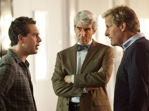 In addition to Daniels, the ensemble cast of The Newsroom includes Thomas Sadoski (left) and Sam Waterston.