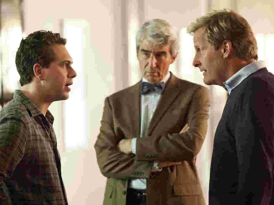 In addition to Daniels, the ensemble cast of The Newsroom includes Thomas Sadoski (left) and Sam Waterston.