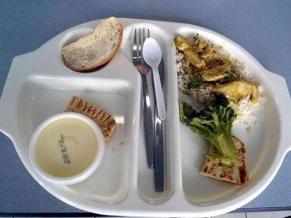 Nine-year-old Martha Payne's favorite school lunch: chicken curry, broccoli and ice cream.