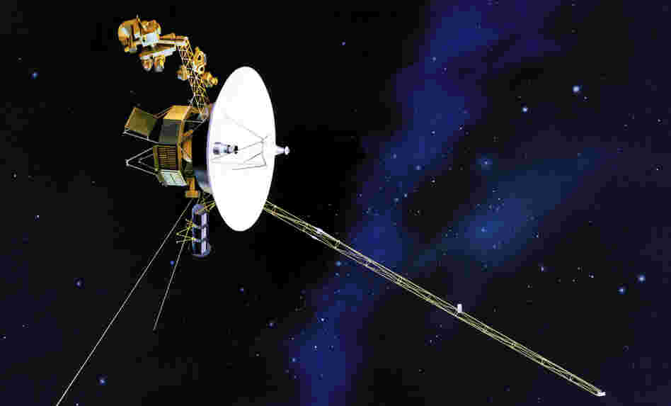 An artist's rendering shows one of NASA's twin Voyager spacecrafts, which launched in 1977.