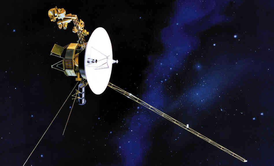 An artist's rendering shows one of NASA's twin Voyager spacecrafts, which launched in 1977.