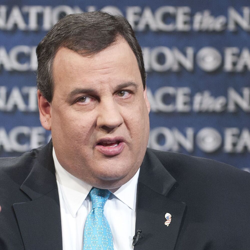 In this handout photo provided by CBS News, New Jersey Gov. Chris Christie visits Face The Nation on February 26 in Washington, D.C.