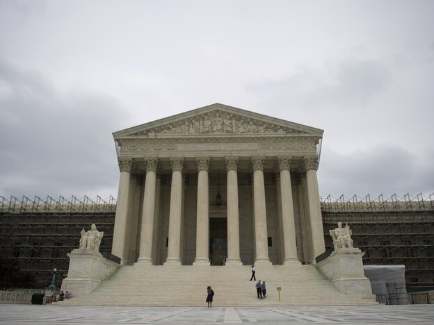 Waiting for word: The U.S. Supreme Court building.