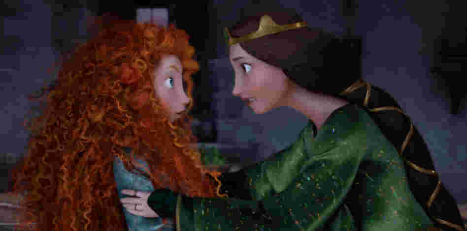 Brave's Princess Merida, like any teenager, clashes with her mother, Queen Elinor. Brave's Princess Merida, like any teenager, clashes with her mother, Queen Elinor.