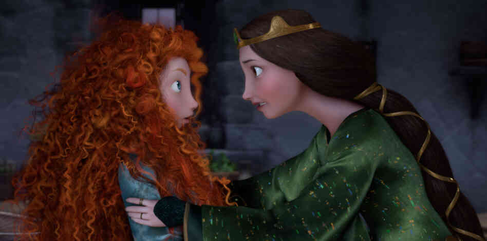 Brave's Princess Merida, like any teenager, clashes with her mother, Queen Elinor. Brave's Princess Merida, like any teenager, clashes with her mother, Queen Elinor.