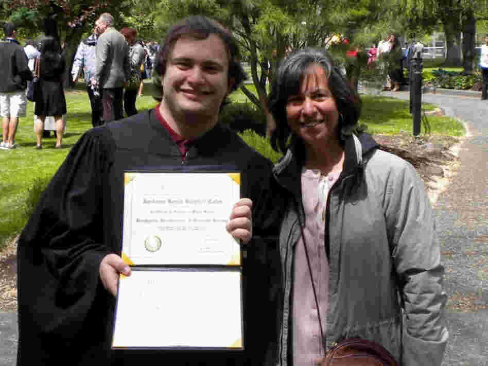 Jackson Cahn, who graduated from Whitman College in Walla Walla, Wash., is one of the 3 million young adults the Obama administration says would have risked going without insurance if the health care law hadn't allowed them to stay on their parents' policies. Because of the law, his mother, June Blender, was able to add him to her insurance.