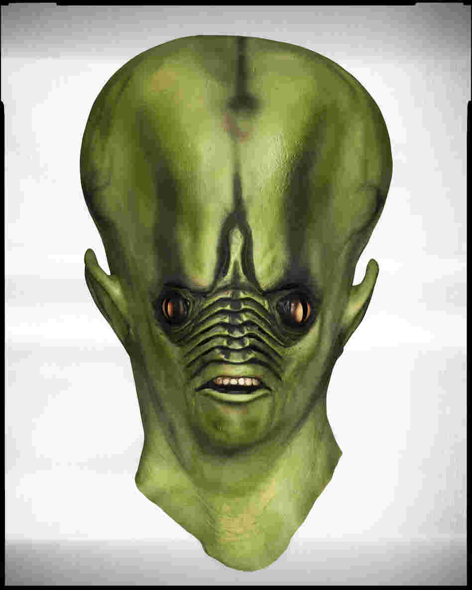 For an article in which the writer recollects his childhood relationship with B movies, Winters and his crew found and tweaked this super-scary alien mask.