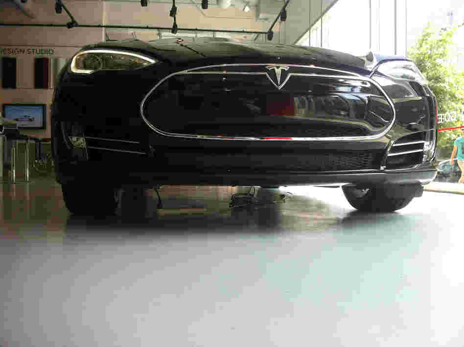 Plugged in: The Tesla can be charged by ordinary 120-volt outlets. Other options can shorten its charge time — for instance, up to 62 miles of range per hour, with its dual chargers.
