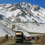 A truck drives down a highway on Salang Pass in Afghanistan's Parwan province in December. The Salang Tunnel, which crosses under the pass, provides a vital link between Central Asia and northern Afghanistan to Kabul.