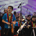 Gustavo Dudamel applauds the youngsters of Scotland's Big Noise Orchestra after their Thursday performance in Stirling. Gustavo Dudamel applauds the youngsters of Scotland's Big Noise Orchestra after their Thursday performance in Stirling.