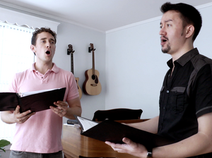 The vocal ensemble New York Polyphony sings Renaissance music in the home of its bass, Craig Phillips.