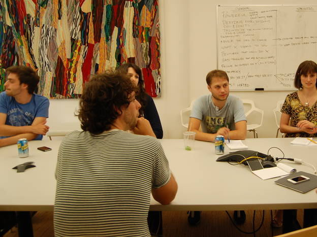 An editorial meeting at BuzzFeed