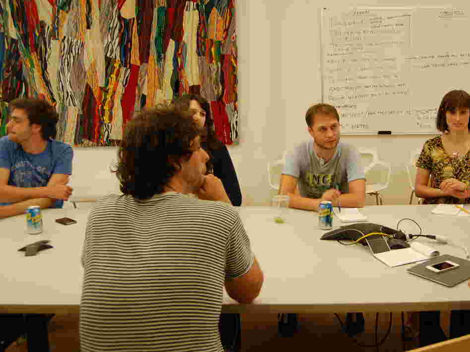 An editorial meeting at BuzzFeed