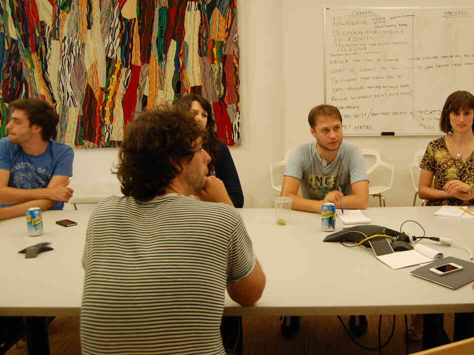 An editorial meeting at BuzzFeed
