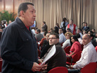 Venezuelan President Hugo Chavez, seen speaking during a TV program in Caracas on June 15, will compete with former opposition governor Henrique Capriles and other candidates in October's presidential elections. Venezuelan President Hugo Chavez, seen speaking during a TV program in Caracas on June 15, will compete with former opposition governor Henrique Capriles and other candidates in October's presidential elections.