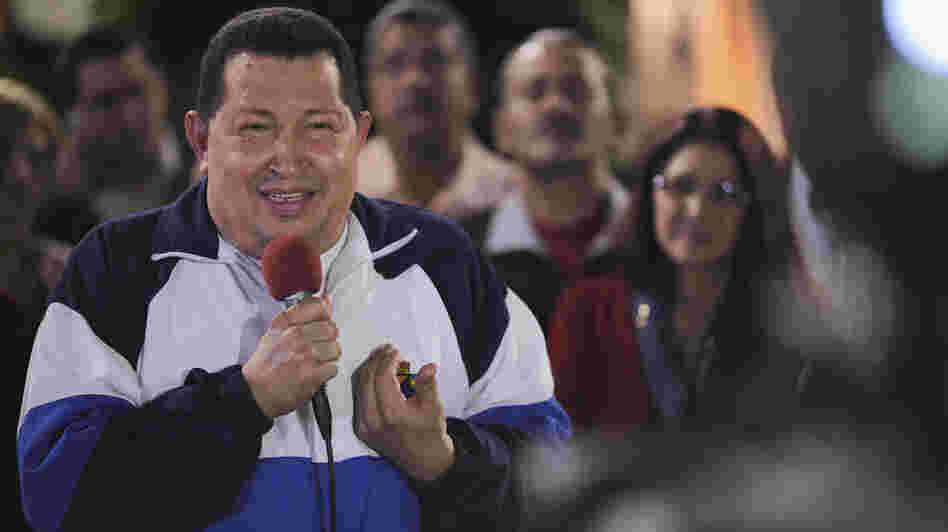 Venezuelan President Hugo Chavez, seen talking to the media in Caracas on June 19, says he will win October's election with more than 60 percent of the vote after a poll showed he held a large lead over his opposition rival Henrique Capriles. Venezuelan President Hugo Chavez, seen talking to the media in Caracas on June 19, says he will win October's election with more than 60 percent of the vote after a poll showed he held a large lead over his opposition rival Henrique Capriles.