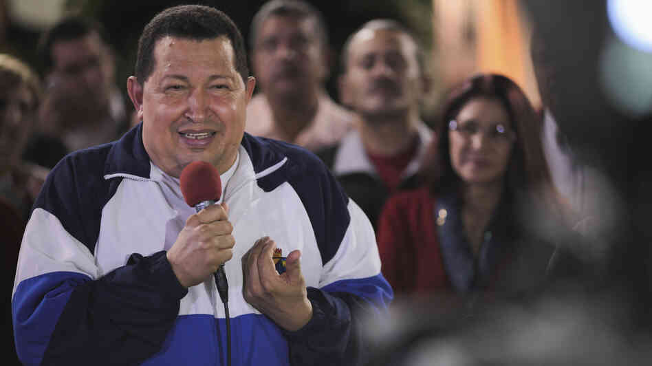 Venezuelan President Hugo Chavez, seen talking to the media in Caracas on June 19, says he will win October's election with more than 60 percent of the vote after a poll showed he held a large lead over his opposition rival Henrique Capriles. Venezuelan President Hugo Chavez, seen talking to the media in Caracas on June 19, says he will win October's election with more than 60 percent of the vote after a poll showed he held a large lead over his opposition rival Henrique Capriles.