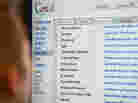 A woman looks through her email.