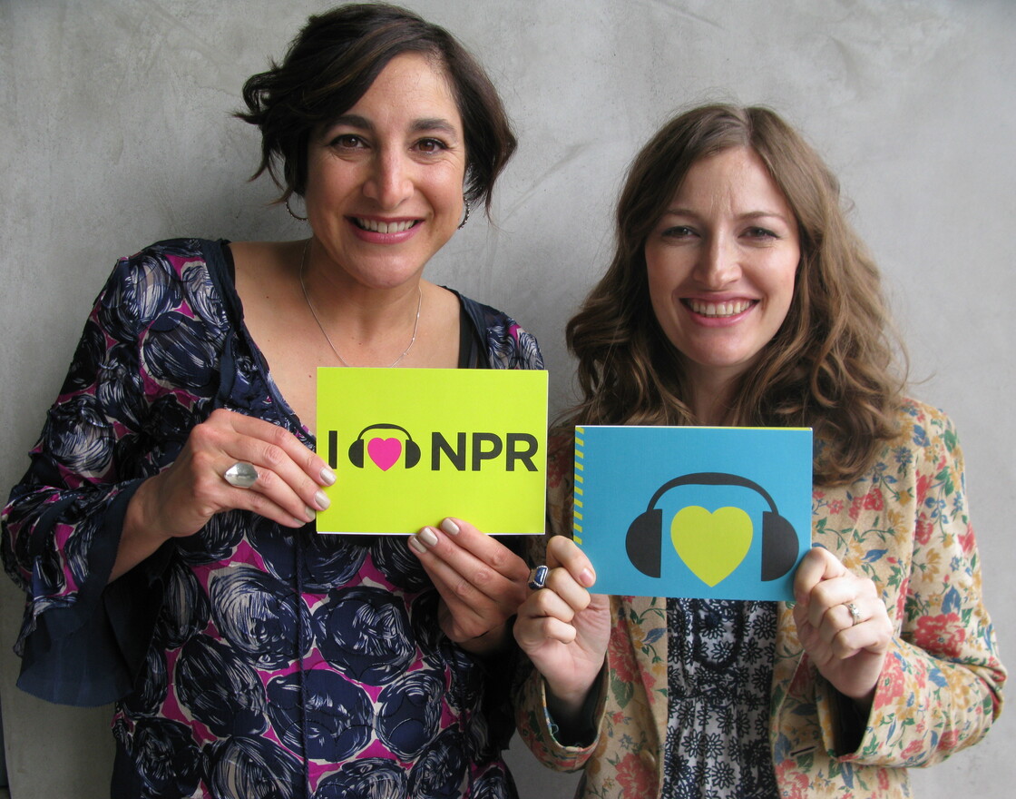 Katherine Sarafian and Kelly Macdonald at NPR West.