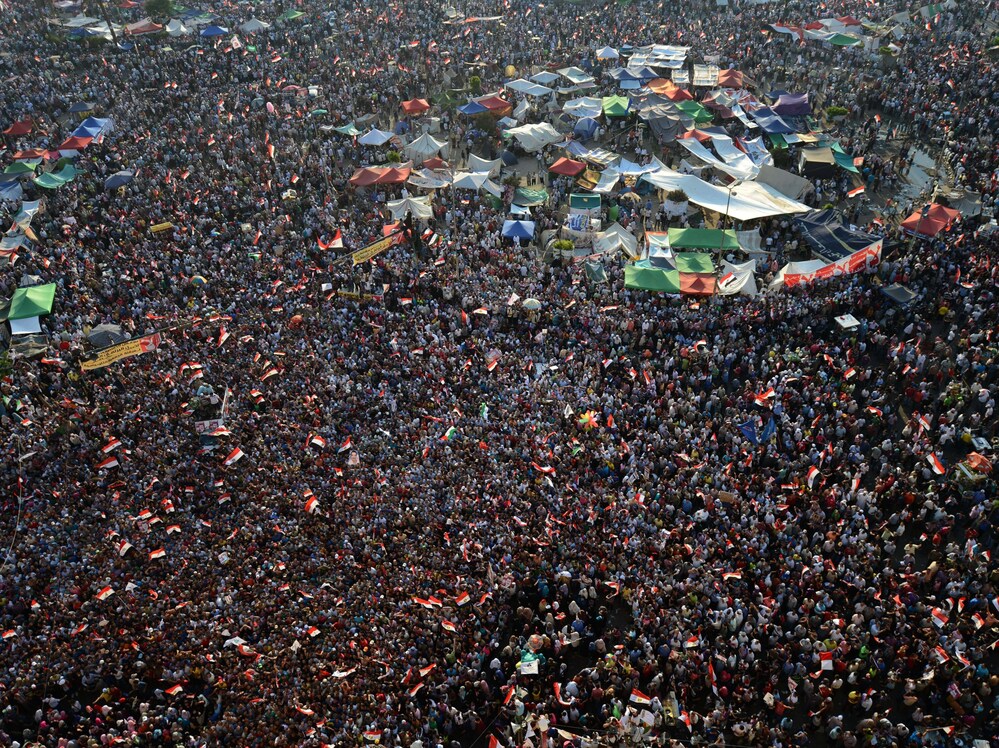 Thousands of Egyptians celebrate on in Cairo's Tahrir Square following the announcement that Muslim Brotherhood member Mohamed Morsi would be Egypt's next president.