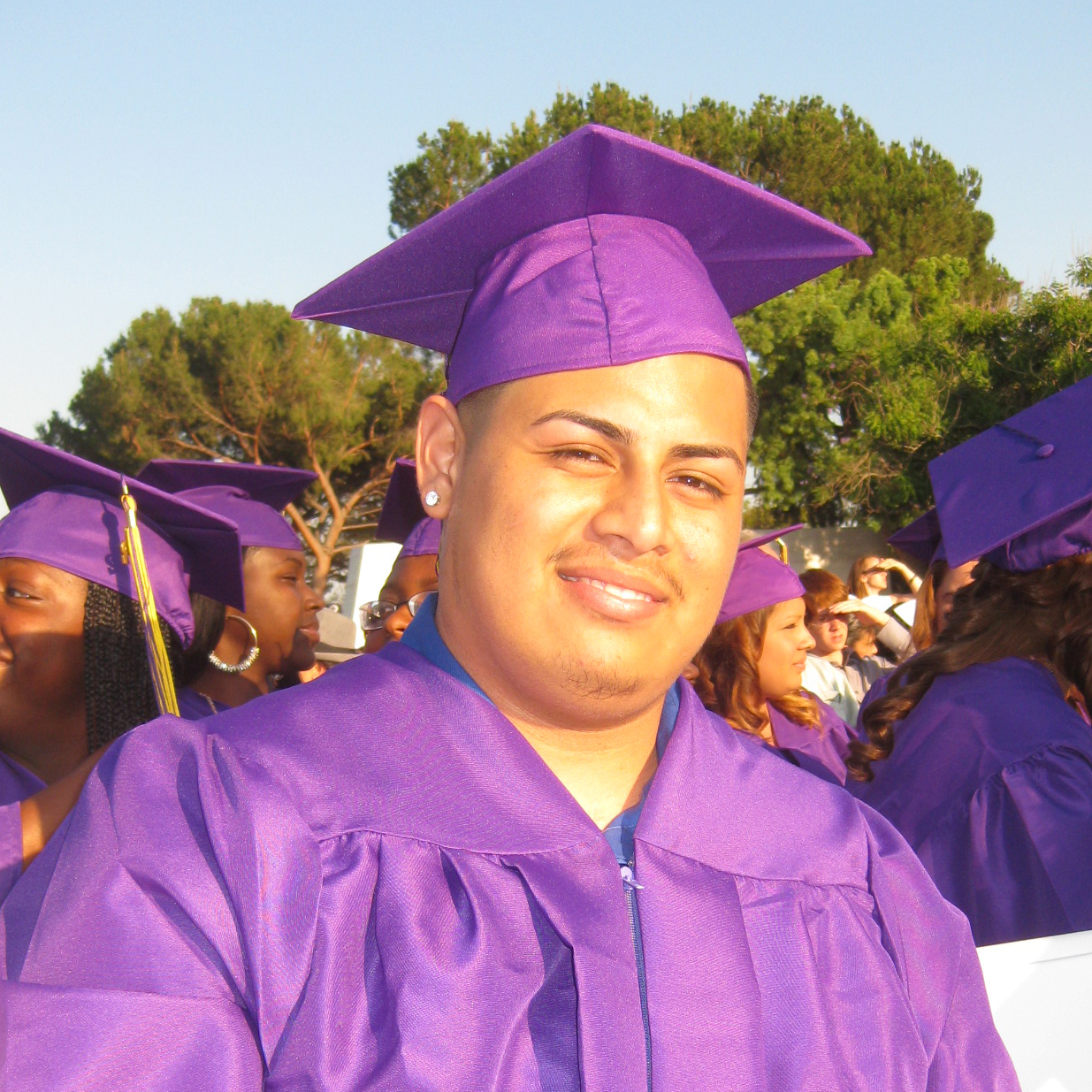 Anthony Gonzales graduated on Tuesday from Learning Works charter school in Pasadena, Calif.