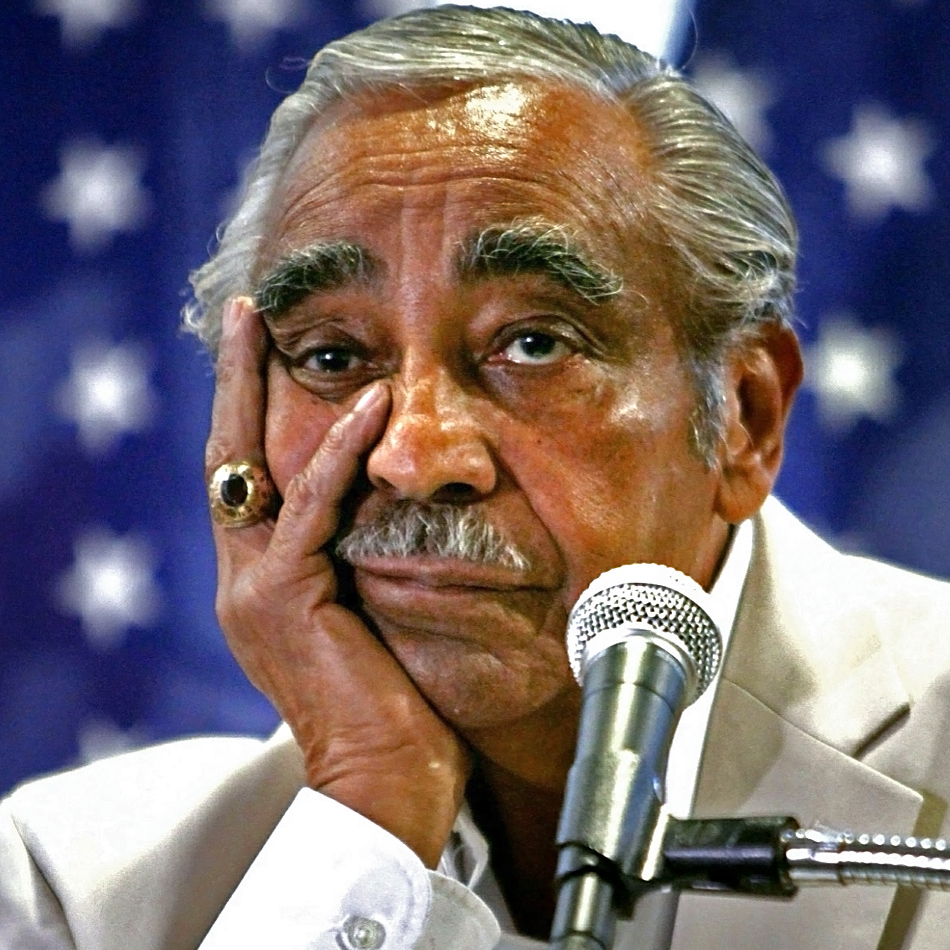 Rep. Charles Rangel listens during a news conference in August 2010 at his Harlem office in New York.