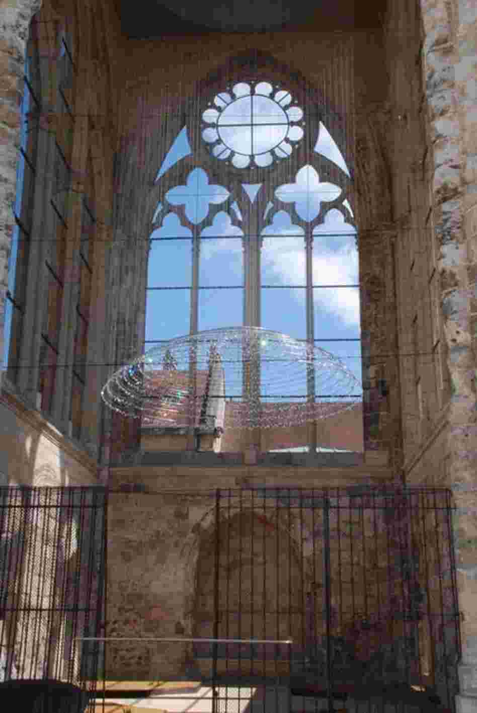 Cao and Perrot's White Dome hangs inside a free-standing tower that used to be part of Beauvais' Saint-Barthelemy Collegiate Church.