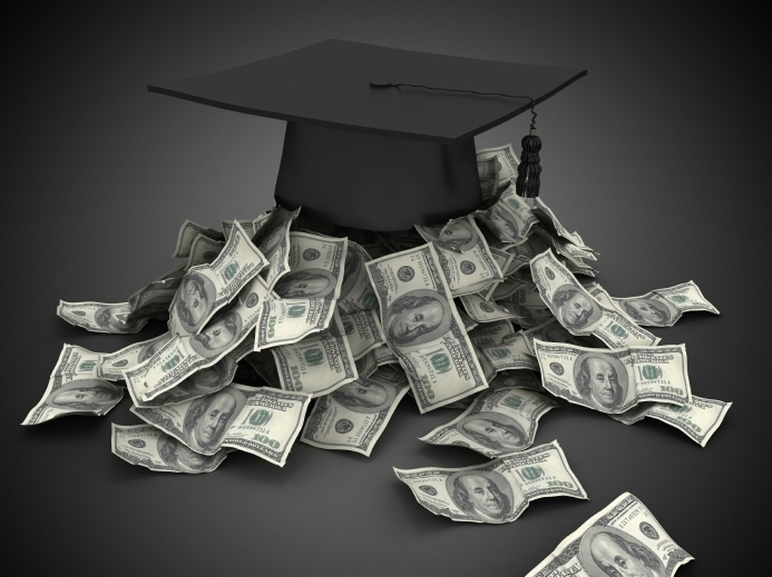 Graduation cap with cash